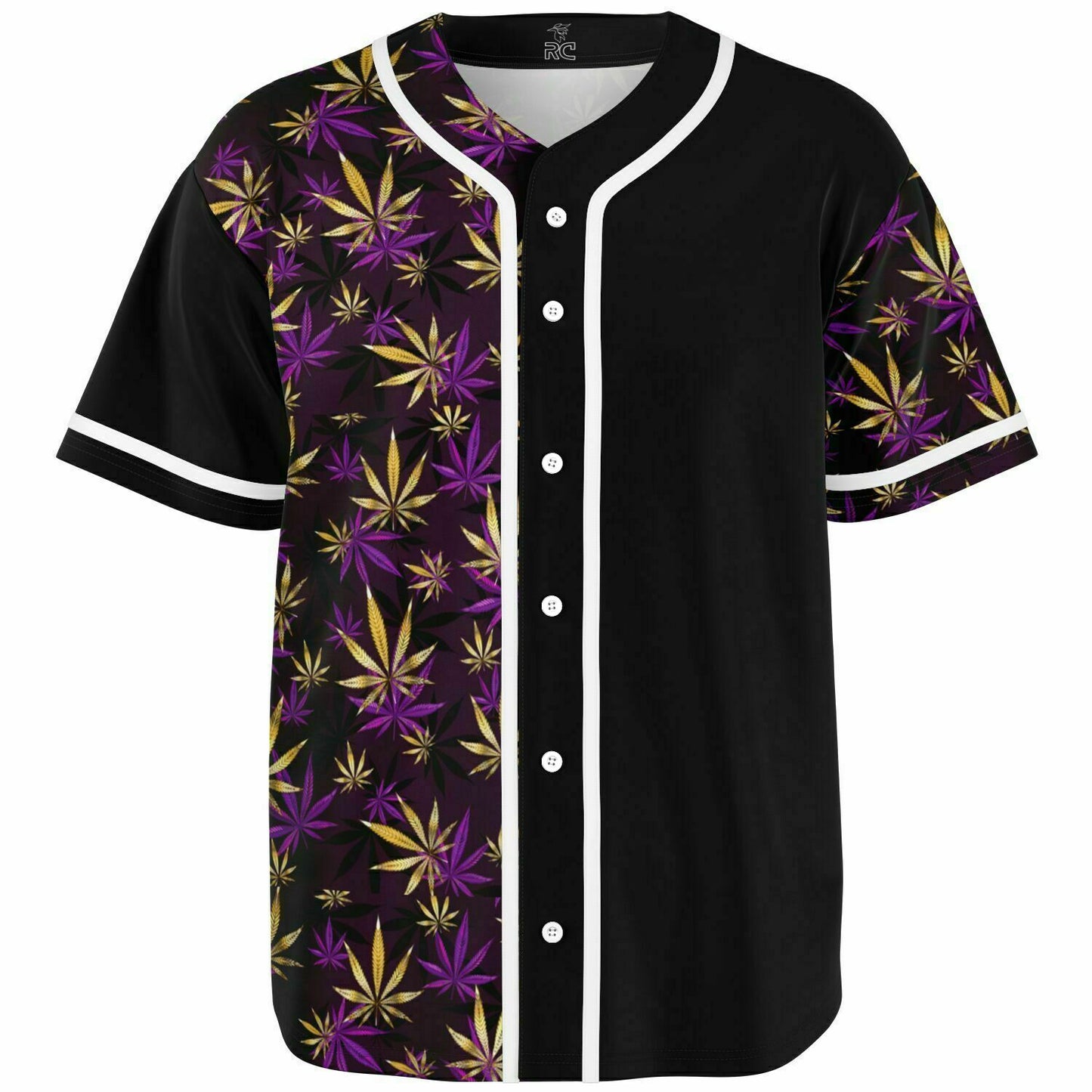 Purple Leaf Two Tone Baseball Jersey