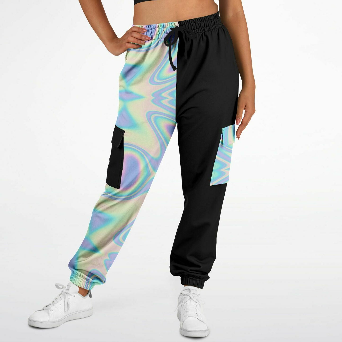 (A) Holographic Two Tone Sweatpants