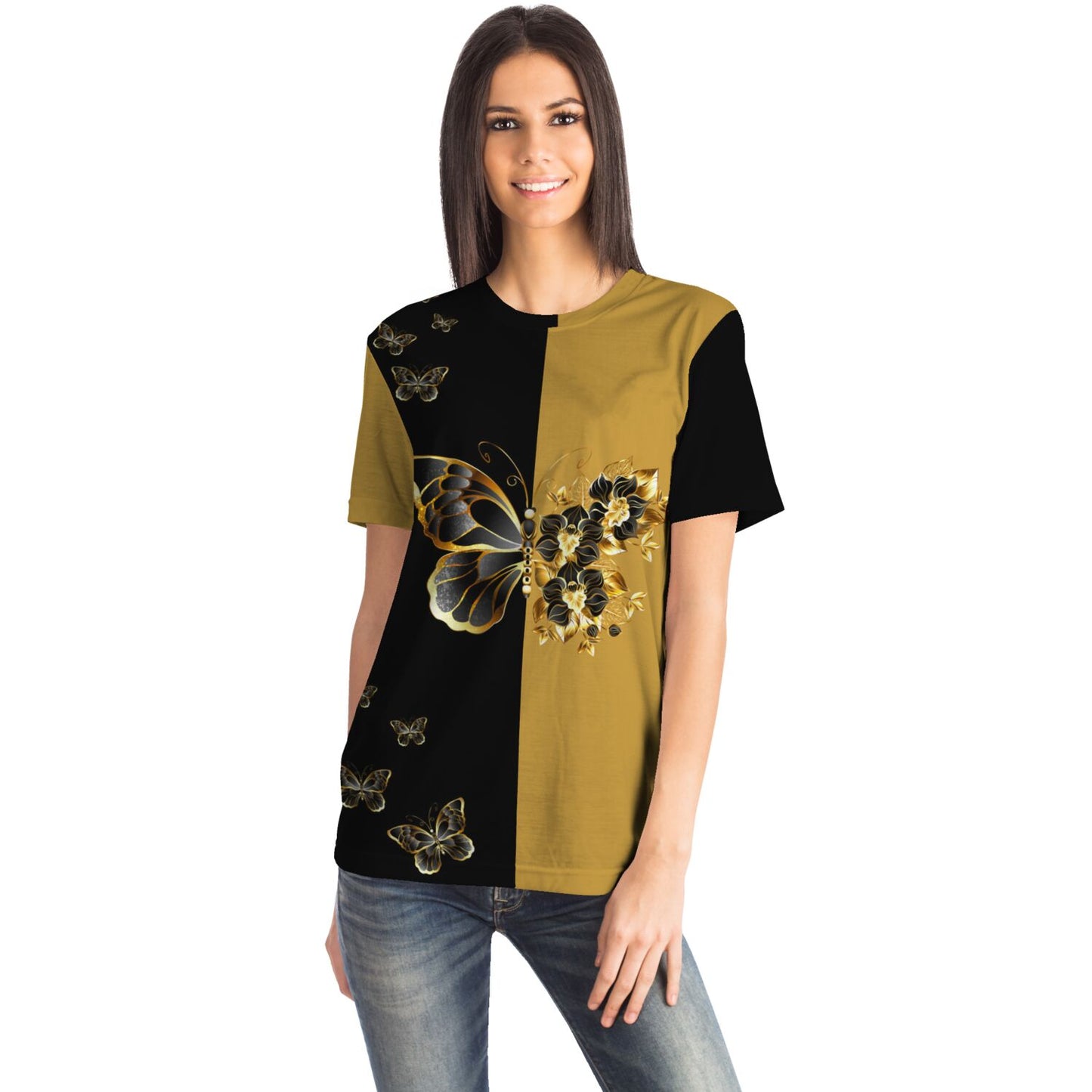 Gold Butterfly Ying-Yang T-shirt