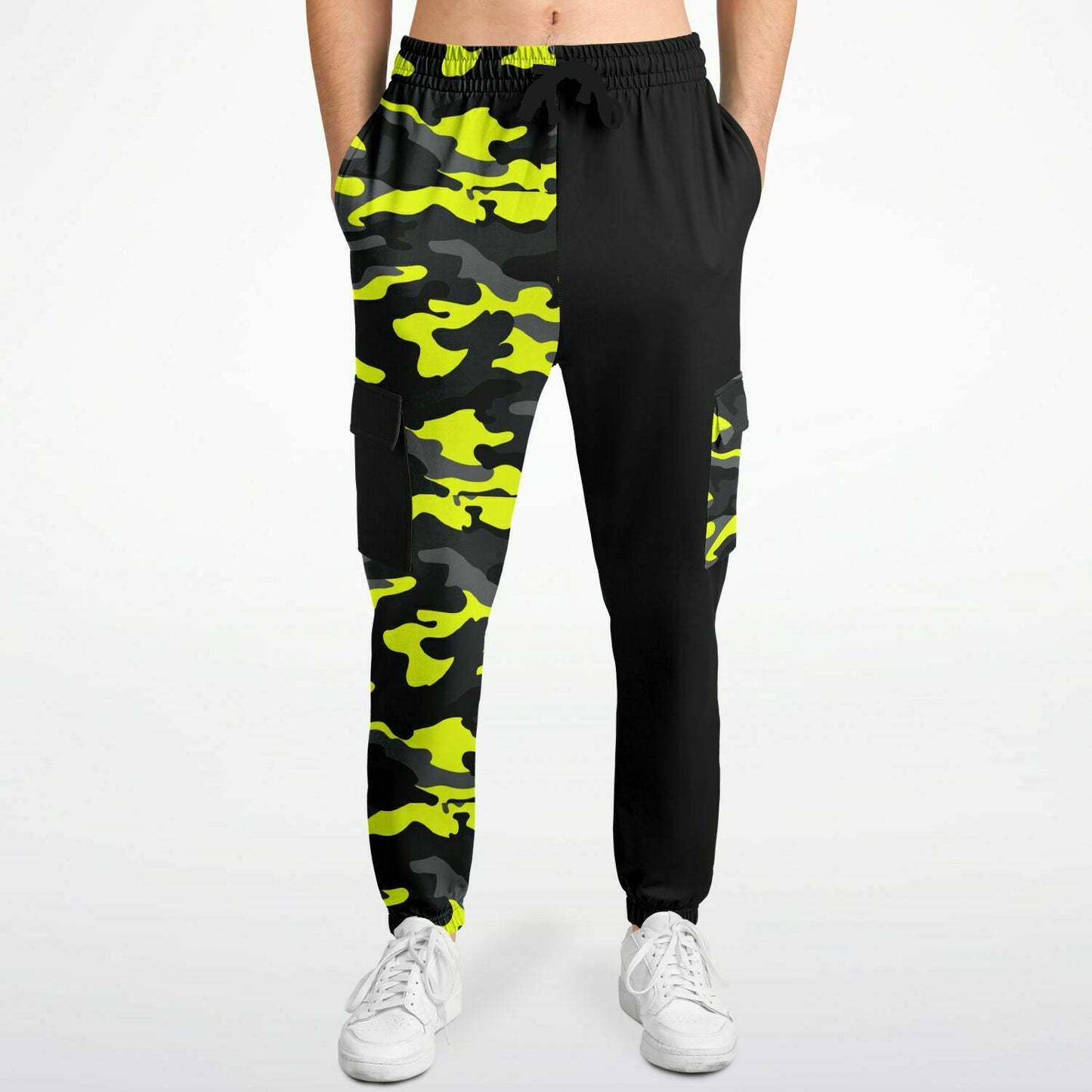 (A) Yellow Camouflage Two Tone Sweatpants